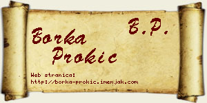 Borka Prokić vizit kartica